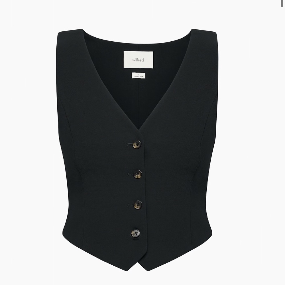 Aritzia Black Stucco Vest size 2 NWT